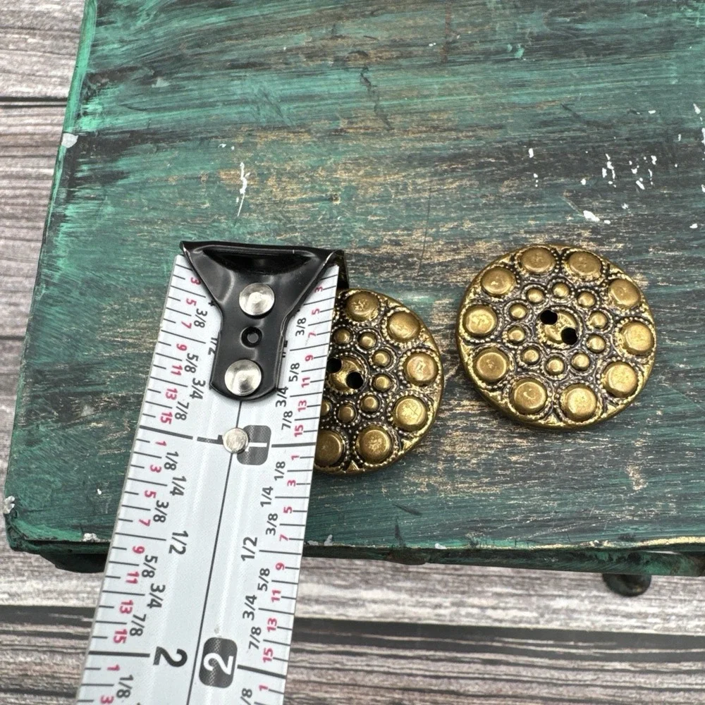 Vintage Gold Tone Buttons Beaded Texture Flat Sewing  Large Coat Craft 1940's